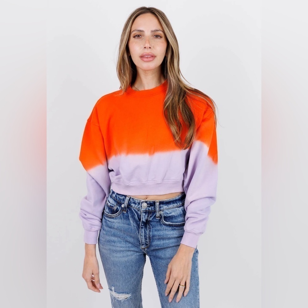 FRAME dip dye crewneck crop Sweatshirt